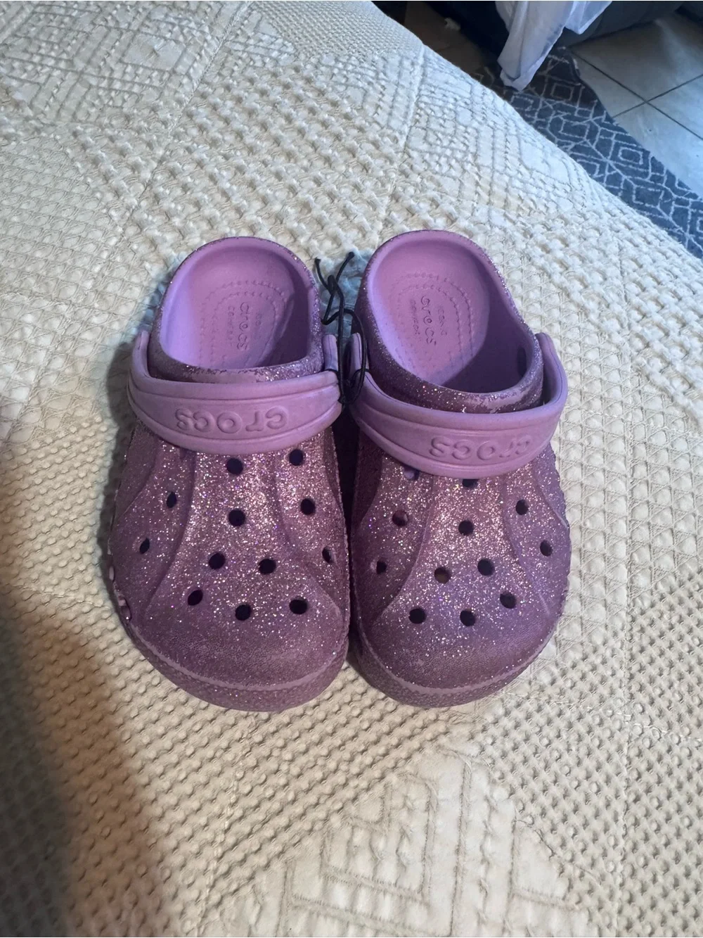 CROCS Kids Glitter Clog in Lavender Purple